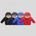 thumbnail image 6 of Toddler Kids Winter Coat Solid Hooded Padded Jacket Outfit Body Boys Girls Warm Clothes Outerwear 2-6T, 6 of 6