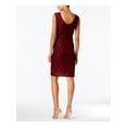 thumbnail image 2 of CONNECTED APPAREL Womens Burgundy Cut Out Sequined Cap Sleeve Boat Neck Knee Length Cocktail Body Con Dress 6, 2 of 2