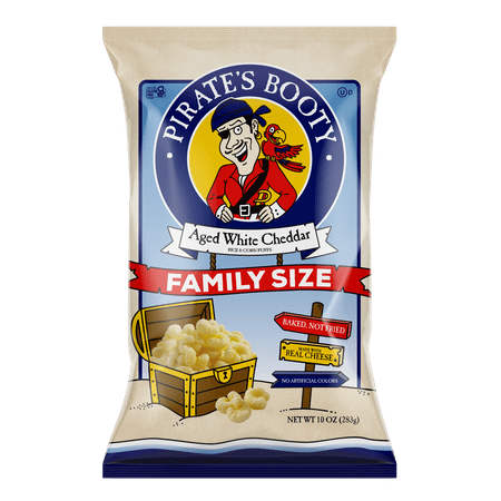 Pirate's Booty Gluten-Free Aged White Cheddar Cheese Puffs Snack, 10 oz Family-Size Bag