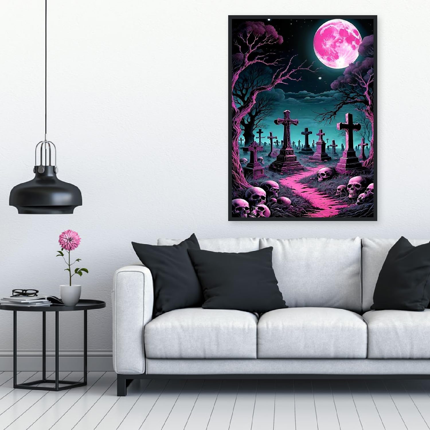 Diamond Painting Kits for Adults - Halloween Diamond Art Kits for Adults Beginner, Skullhead DIY Full Drill Diamond Dots Paintings with Diamonds 5D Gem Art and Crafts Home Wall Decor 12x16inch