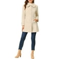 thumbnail image 2 of INSPIRE CHIC Manteaux pour Femmes Col Peter Pan Boutonnage Simple devant à Boutons Manteaux d'Hiver L Beige, 2 of 6