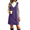 thumbnail image 3 of Liuinsasek Fall Dress for Women Fashion Sleeveless Suede V-Neck Simple and Classic Short Dress with Pockets Daily Casual Warm Outfits, 3 of 9
