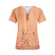 thumbnail image 4 of ICHUANYI Clearance Women's Fashion V-neck Print Casual Loose Short Sleeve Top Short Sleeve V-neck Top/Shirt(Orange, XXL) ICHUANYI WER2023080703195, 4 of 5