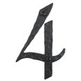 thumbnail image 1 of Spanish Rustic Hammered Wrought Iron Address Number 4 inch 4 (Black), 1 of 4