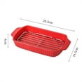 Baking and Serving Dish Household Ceramic Grill Pan with Oil Draining