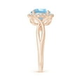 thumbnail image 3 of Angara Natural 1.6 Ct. Aquamarine with Diamond Halo Ring in 14K Rose Gold for Women (Ring Size: 11.5), 3 of 10