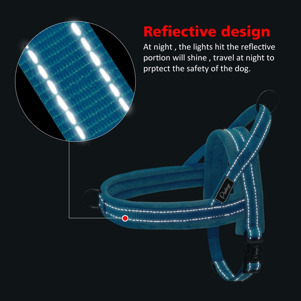 Beirui No Pull Nylon Dog Harness Reflective Soft Comfortable Walking Strap Vest for Small Medium Large Dogs Adjustable