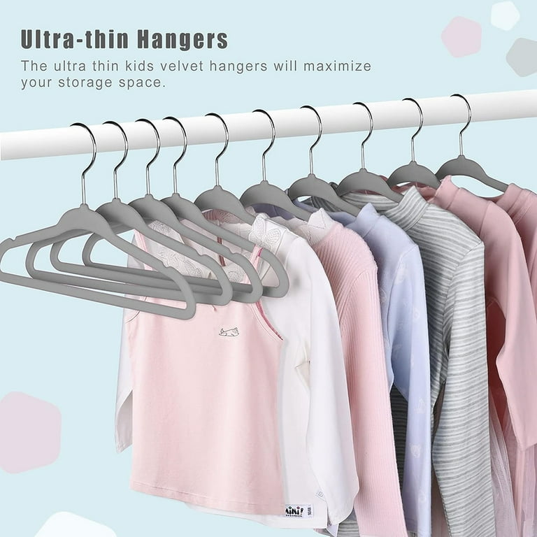 20 Pack 11 Velvet Baby Clothes Hangers with 360 Rotatable Hooks Grey Walmart