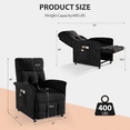 thumbnail image 3 of Power Recliner Chair with Heated & Massage, Adjustable Electric Lazy Boy Reclining Chair with Lumbar Support Pillow, Soft Fabric, Black, 3 of 7