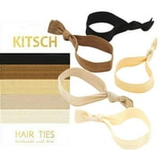 Kitsch Knotted Ties for Girls Adult, 5 Ct Black Elastic Hair Ties