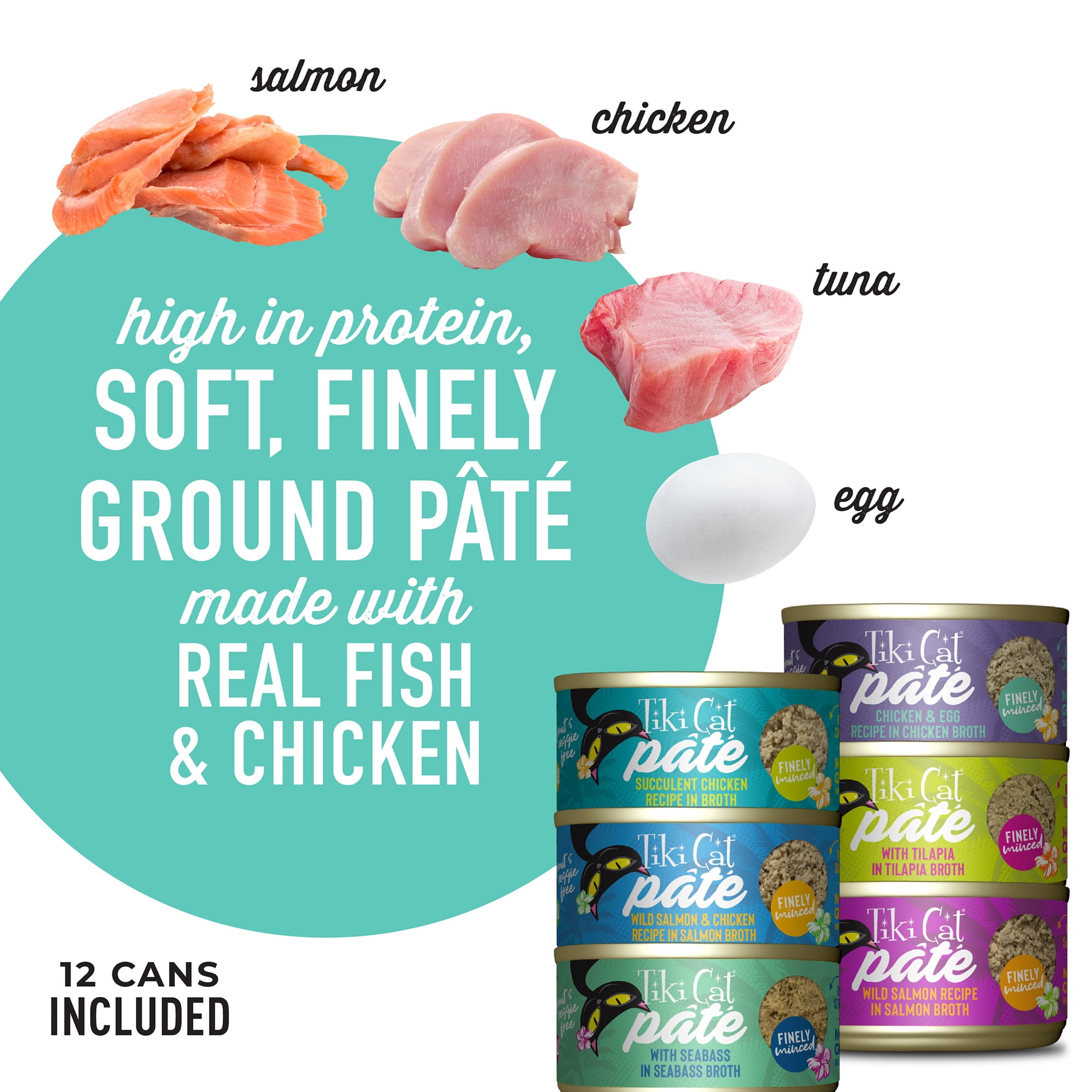 Tiki Cat Luau Pate Wet Cat Food, Variety Pack, 2.8 oz. Can (12 Count)