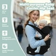 thumbnail image 5 of Scafild | 6-in-1 Baby Carrier with Waist Stool Hip Seat&Head Support for Breastfeeding Newborn Infant Toddler - Black, 5 of 8