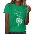 thumbnail image 2 of VERUGU Womens Tops Printed T-shirt Round Neck Short Sleeve Top Loose Casual Comfortable Pullover Blouse Green XXL, 2 of 4