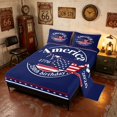 thumbnail image 2 of Manfei American Flag Queen Sheets, 1776-2026 250th Birthday Queen Sheet Sets, Navy Blue, Navy Reversible 4-Piece (1 Flat Sheet, 1 Fitted Sheet and 2 Pillowcases), 2 of 6
