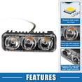 thumbnail image 3 of Car Daytime Running Light White Amber Switchback Turn Signal 3-LED Light Plastic Black (Set of 2), 3 of 6