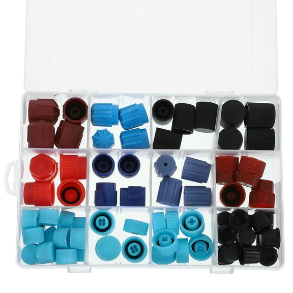 30 Pcs Car Air Conditioning Valve Core Cover Conditioner Cap Parts Ac Port for Cars