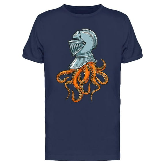 Octopus With Medieval Helmet T-Shirt Men -Image by Shutterstock, Male Small