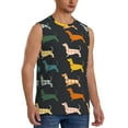 thumbnail image 2 of Fotbe Men's Plaid Dachshund Print Men's Sleeveless Muscle Tank Tops Casual T-Shirts for Gym Workout Beach-XX-Large, 2 of 8