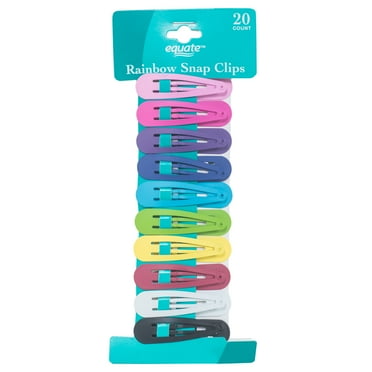 Equate Rainbow Hair Snap Clips for Small Sections of Hair or Intricate Hairstyles, Color May Vary (20 Count)