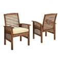 thumbnail image 3 of Acacia Wood Simple Patio 4-Piece Dining Set - Dark Brown, 3 of 4