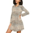 thumbnail image 3 of joogoo Plain Cheetah Glitter Print Women's Long Sleeve Nightgown Sleepwear L, 3 of 8