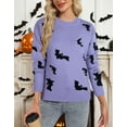 thumbnail image 2 of Halloween Sweaters for Women Cute Bat Knitted Casual Long Sleeve Fall Winter Pullover Sweaters Tops Alsol Lamesa, 2 of 6
