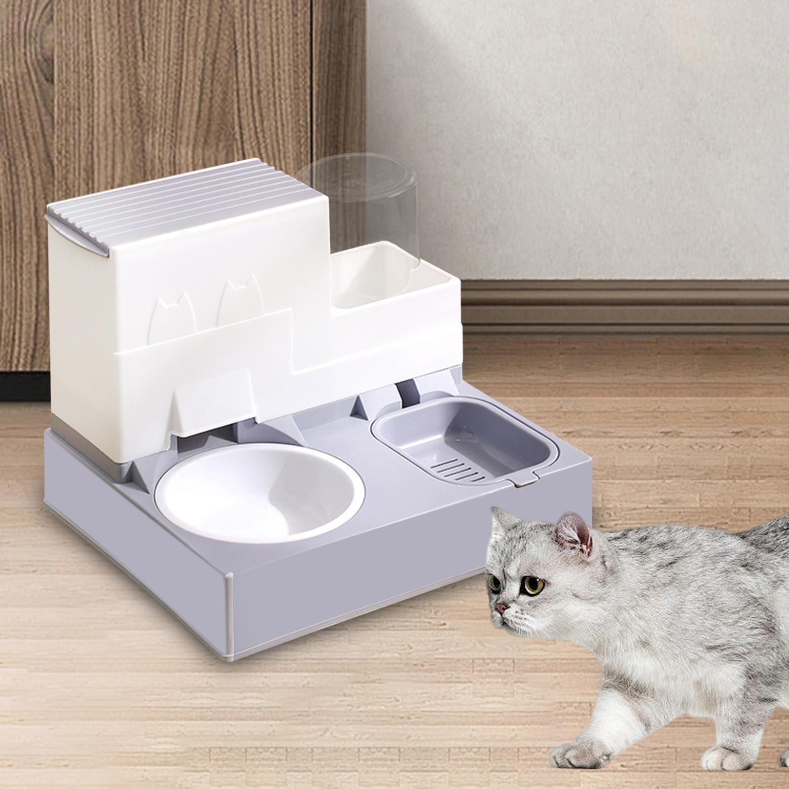 oshhnii 2 in 1 Automatic Cat Feeder Pet Feeder Cat Water Dispenser and Food Bowl Set for Gray
