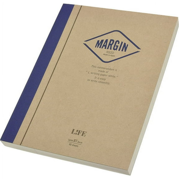 Life Margin Bound On Side Notebooks: 3-1/2 in x 5 in. (Tan/Blue Cover, Lined Pages)