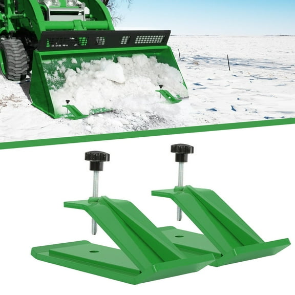 Kojem Tractor Bucket Protector 2Pcs Ski Edge Protector Turf Tamer Skid Protector with Double Lock Nuts