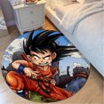 thumbnail image 2 of Dragon Ball Anime Angry Kid Goku Sky Clouds Blue 3D Round Mat, 2 of 5