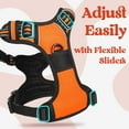 thumbnail image 4 of rabbitgoo Dog Harness Small Sized, No Pull Pet Harness with 3 Buckles, Adjustable Soft Padded Dog Vest with Instant Control Handle, Easy Walking Reflective Pet Vest for Small Dogs, Orange, Large, 4 of 9