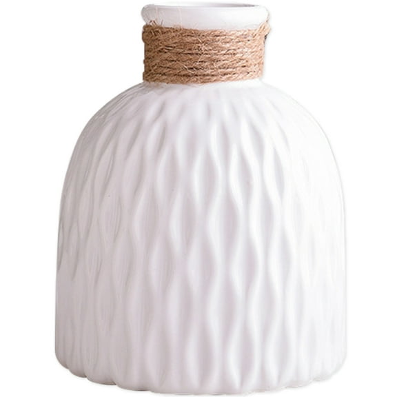Vaupan Plastic Vase Imitation Ceramic Texture Simplicity Type, Flower Vase Container Minimalism Style for Rustic Home Decor, Modern Farmhouse Leisure Ideal Self Decor, Suitable for Living Room