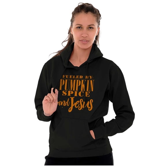 Fueled by PSL and Jesus Cute Fall Women Plus Size Hoodie Brisco Brands 2X