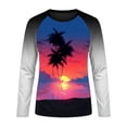 thumbnail image 6 of Little Girls Summer Cute Tops Bright and Gradient Long Sleeve Swim Rash Guard Sun Print Top Size 5-6T , Blue, 6 of 6