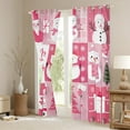 thumbnail image 3 of Manfei Cartoon Snowman Curtains Pack of 2 (42x84 Each) for Child, Kawaii Pink Xmas Tree Curtains Blackout, Christmas Patchwork Print Bedroom Curtains, Curtains and Drapes Room Decor, 3 of 6