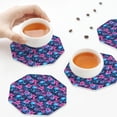 thumbnail image 7 of Pofeuu Blue Skull Flower Print Leather Coasters Set of 6, Round Cups Mugs Mat Pad for Home Kitchen Heat Resistant Drink Coasters,Octagon, 7 of 7