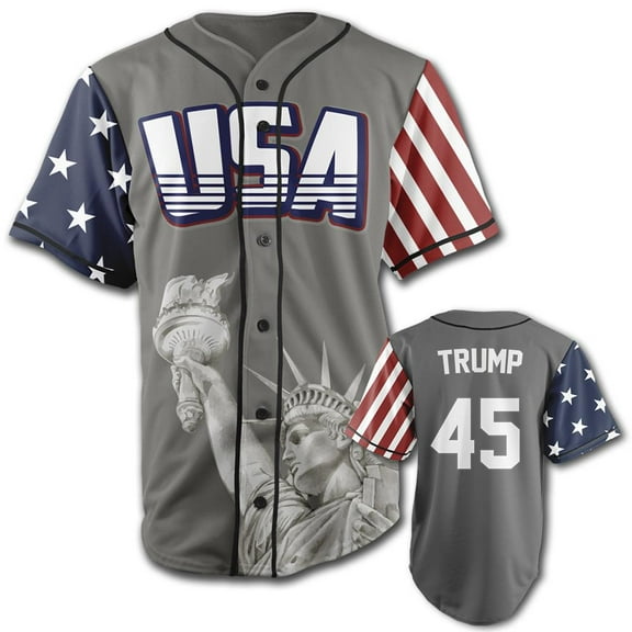 GREY TRUMP #45 BASEBALL JERSEY