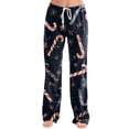 thumbnail image 5 of Lumtrix Christmas Pajamas Pants Women Trendy Christmas Graphic Pjs Pants Cute Drawstring Waist Lounge Pants Wide Leg Trousers with Pockets Navy L, 5 of 6