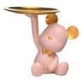 thumbnail image 3 of Estatua Oso Resina Bandeja Almacenamiento para Llaves Entrada Adorno Regalo Del () Rosa, 3 of 4