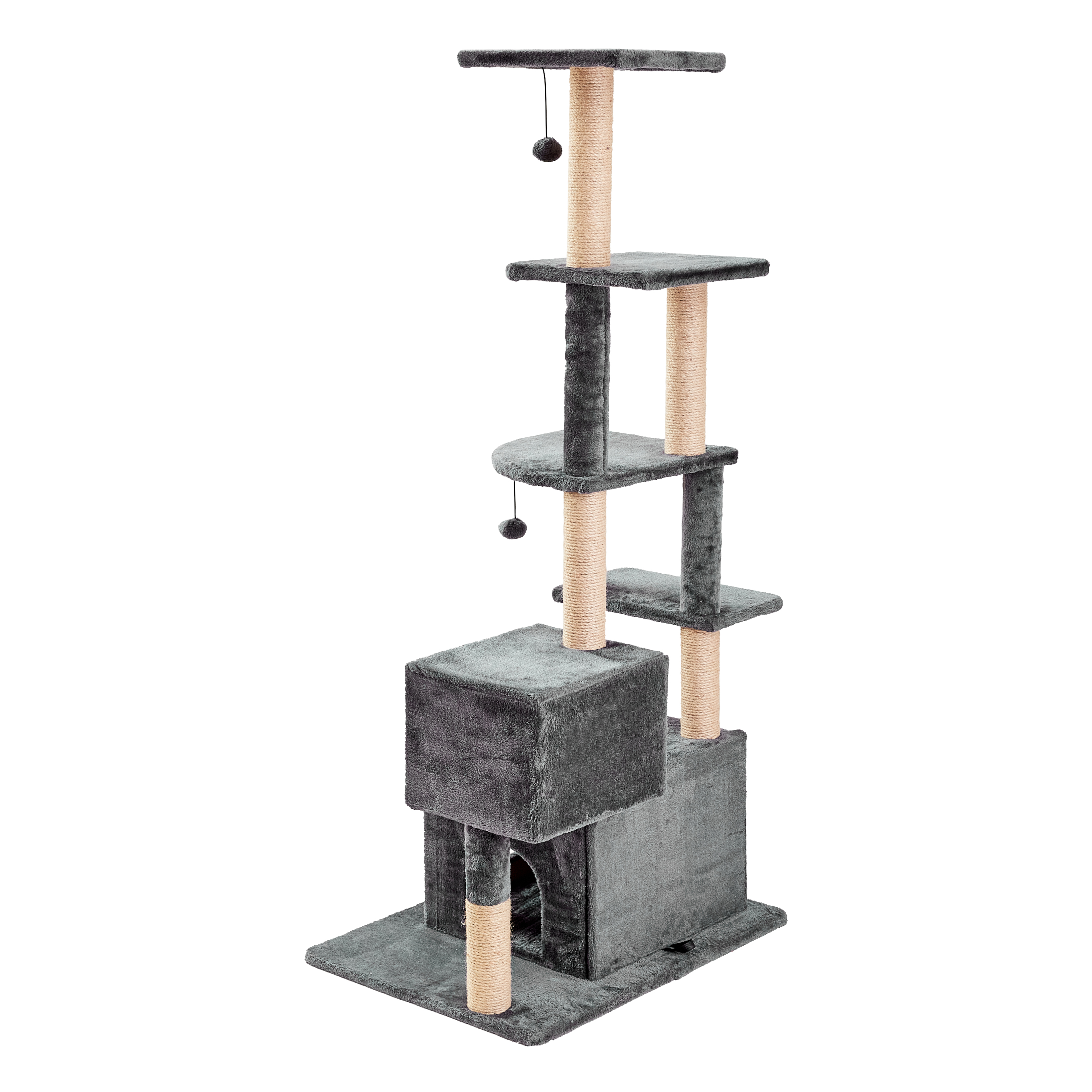 Two by Two Athens - Black Scratching Post Cat Furniture - 66 in. Tall