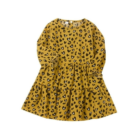 

2022 New Girls 3D Print Pretty Floral Dress For Girl Children Toddler Kids Baby Girls Long Ruffled Sleeve Cute Print Princess Dress Outfits Clothes