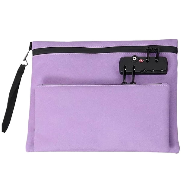 Paper Pouches for Files, Tyeign Travel Lock Bag Bag with Lock And Zipper Double Layer Anti Handbag with Combination Men & Pouches for Files File Bags Letter Size File Bags for Women for Work