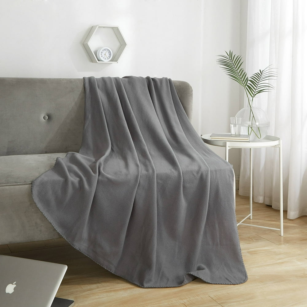 Mainstays Fleece Throw, Grey Solid 50x60 - Walmart.com - Walmart.com