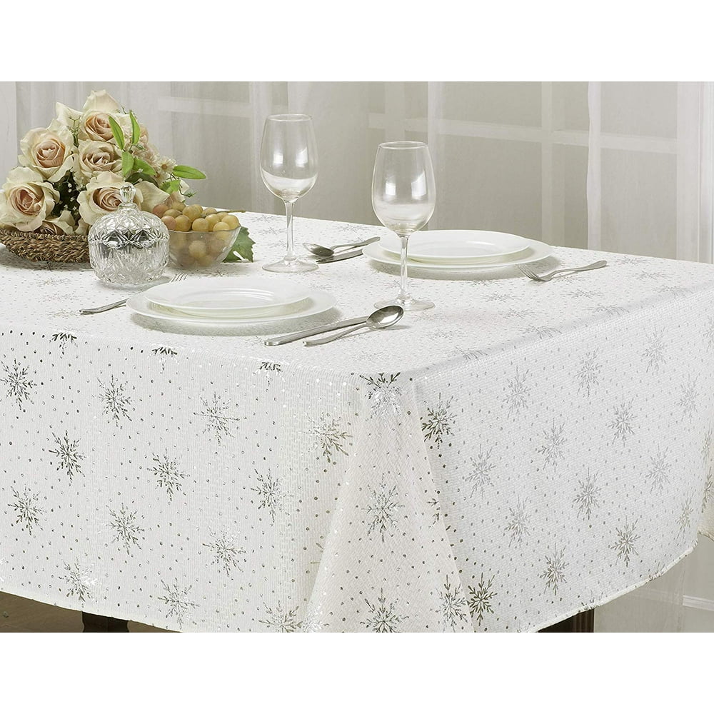 Kashi Home Holiday Decorative Twinkle Collection Tablecloth, Beautiful