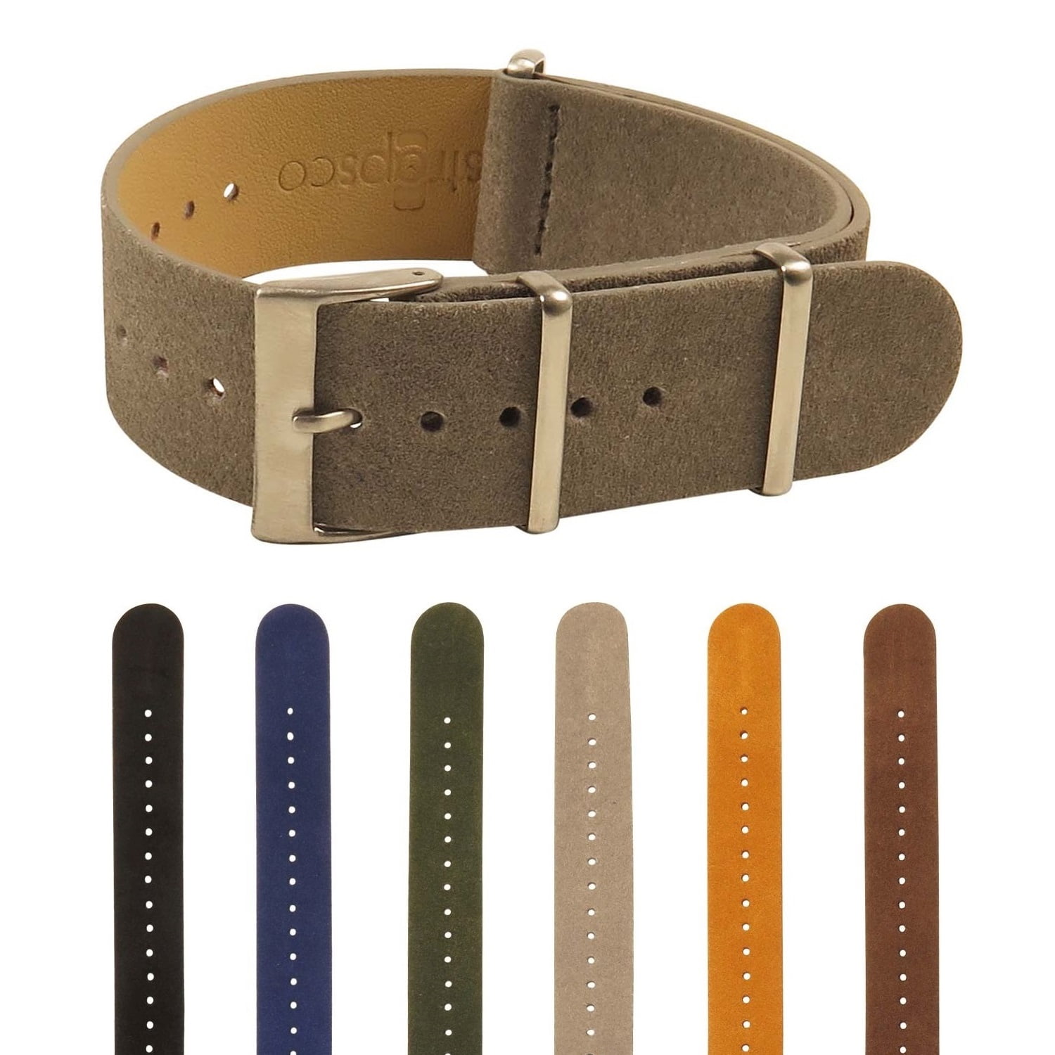 StrapsCo Suede Vintage 2Ring Leather Watch Band Strap 18mm 20mm 22mm