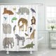 thumbnail image 1 of ABPHQTO África animales Doodle gráfico africano bebé colección de dibujos animados cocodrilo lindo baño cortinas de ducha 152x180 cm ABPHQTO PKNMT60x72Shower-3420, 1 of 2