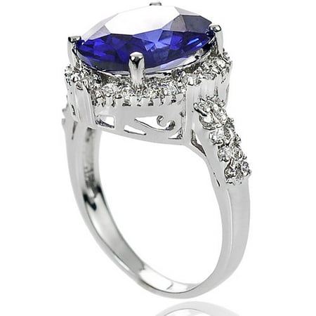 Alexandria Women's Oval-Cut CZ Sterling Silver Engagement Ring