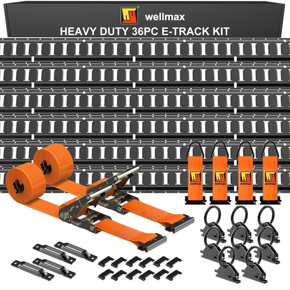 Wellmax E Track Tie-Down Kit Heavy Duty 36PC