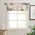 thumbnail image 7 of Merry Christmas Kitchen Curtains and Valances Set, Pine Cone Berry Xmas Bell Leaf Retro Linen Rod Pocket Window Valance Window Curtain Panels for Living Room Bedroom Laundry, 27.5x36in, 3 Pieces, 7 of 7