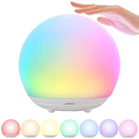 HopePow Night Light for Kids Touch Lamp for Nursery Touch Control & Timer & Dimmable Auto Off 7 Color Changing RGB Rechargeable Touch Lamp for Bedside Table Portable LED Night Light for Bedroom